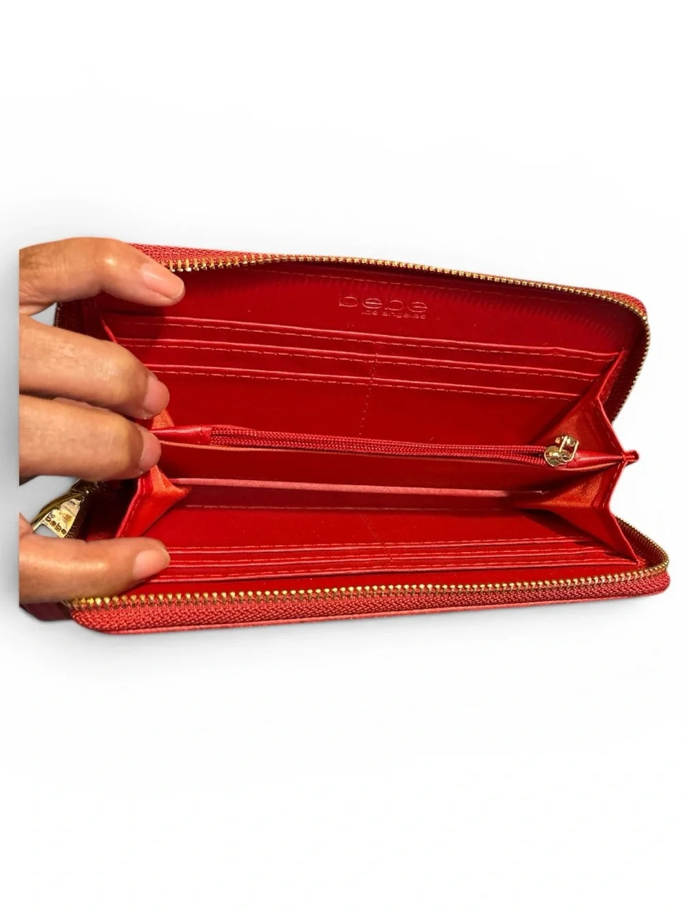 bebe Red Signature Wristlet Wallet nwt
